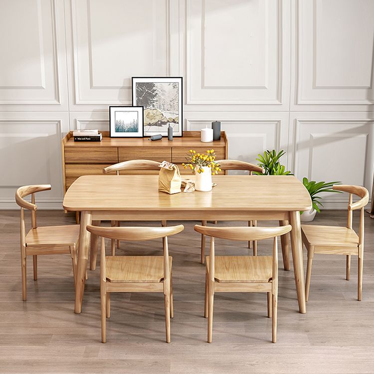 Contemporary Style Dining Table with Solid Wood Dining Table and Chairs for Home Use Clearhalo 'Dining Room Sets' 'Dining Tables & Seating' 'dining_room_set' 'Furniture' 'furniture_dining_room_set' 'Kitchen & Dining Furniture' 'kitchen&dining_furn' 'kitchen' 1200x1200_b219f93c-00f7-431c-8583-62a400b064a9