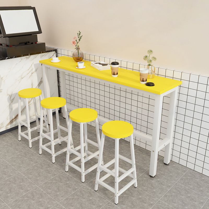 Industrial Rectangle Wood Counter Table 5 Pieces Bar Table Set for Cafe Clearhalo 'Bar Furniture' 'furn' 'furn_home_bar_bar_sets' 'Furniture' 'Home Bars & Bar Sets' 'home_bar_bar_sets' 'Kitchen & Dining Furniture' 1200x1200_b21c2fa7-10c2-475f-85d2-32e062412c3e