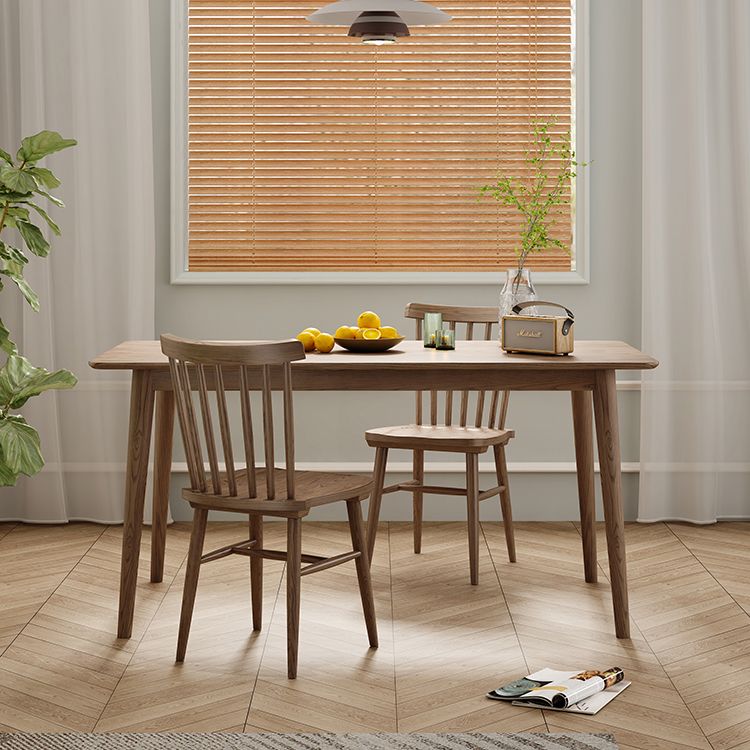 Rectangle Ash Wood Table Modern Dining Table in Walnut with 4 Legs for Restaurant Clearhalo ' dining_table' 'Dining Tables & Seating' 'Dining Tables' 'furn' 'furn_dining_table' 'Furniture' 'furniture_dining_table' 'Kitchen & Dining Furniture' 'kitchen&dining_furn' 'kitchen' 'kitchen_dining_table' 1200x1200_b21cf224-fa3d-4093-b078-ea69774c7c4e