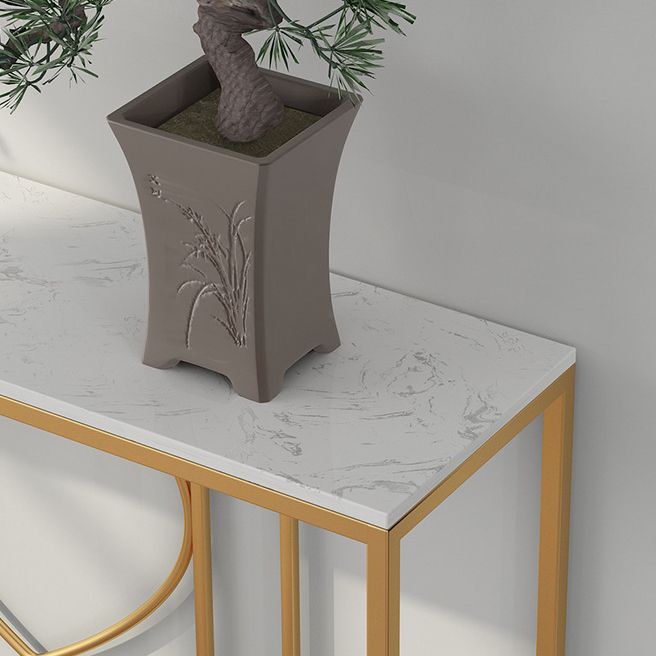 31.5-inch Tall Marble Console Table Modern 1-shelf Accent Table for Hall
