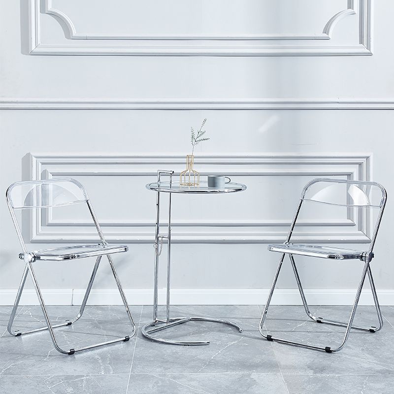 Nordic Style Armless Metal Dining Chairs Stackable Folding Side Chair for Home Use Clearhalo ' kitchen&dining_furn' 'Dining Chairs' 'Dining Tables & Seating' 'dining_chair' 'furn' 'furn_dining_chair' 'Furniture' 'furniture_dining_chair' 'Kitchen & Dining Furniture' 'kitchen' 1200x1200_b21eea01-4f6d-4128-91ed-111077733240