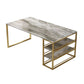 Metal and Slate Table Contemporary Family Rectangular Dining Table Clearhalo 'Dining Tables & Seating' 'Dining Tables' 'dining_table' 'furn' 'furn_dining_table' 'Furniture' 'Kitchen & Dining Furniture' 1200x1200_b2206291-19f9-4c12-849a-d7279e107bd5
