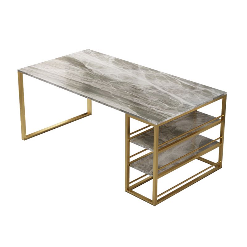 Metal and Slate Table Contemporary Family Rectangular Dining Table Clearhalo 'Dining Tables & Seating' 'Dining Tables' 'dining_table' 'furn' 'furn_dining_table' 'Furniture' 'Kitchen & Dining Furniture' 1200x1200_b2206291-19f9-4c12-849a-d7279e107bd5