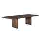 Natural Solid Wood Dining Table Modern Brown Furniture with Double Pedestal for Home