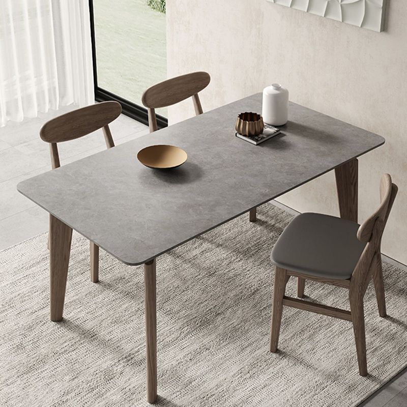 Modern Rectangle Counter Dining Table Brown Wood Finish Legs Dining Table Clearhalo 'Dining Tables & Seating' 'Dining Tables' 'dining_table' 'furn' 'furn_dining_table' 'Furniture' 'furniture_dining_table' 'Kitchen & Dining Furniture' 1200x1200_b221c3ac-5700-4419-bb3d-e41dc06763dd