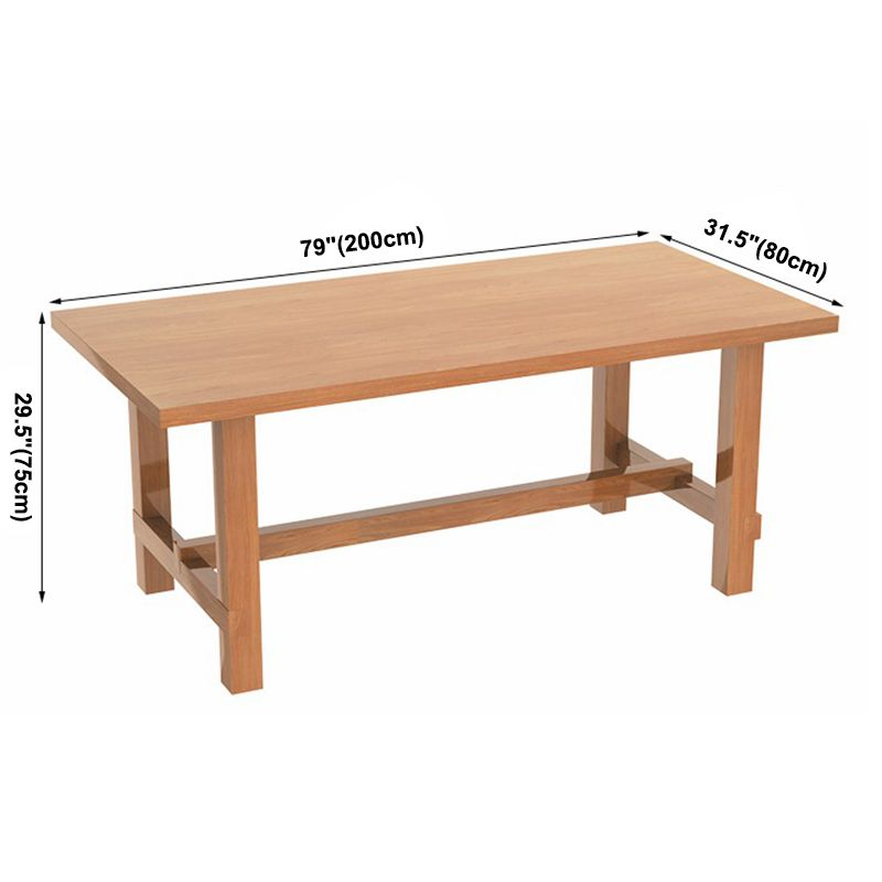 Contemporary Rectangle Shape Standard Dining Table Solid Wood Kitchen Dining Table with Trestle Base Clearhalo ' dining_table' 'Dining Tables & Seating' 'Dining Tables' 'furn' 'furn_dining_table' 'Furniture' 'furniture_dining_table' 'Kitchen & Dining Furniture' 'kitchen&dining_furn' 'kitchen' 'kitchen_dining_table' 1200x1200_b2240830-9128-4694-a4a8-4eac1513dd15