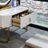 Cosiciento de tocador glamoroso tocador de tocador de tocador de dormitorio con cajón