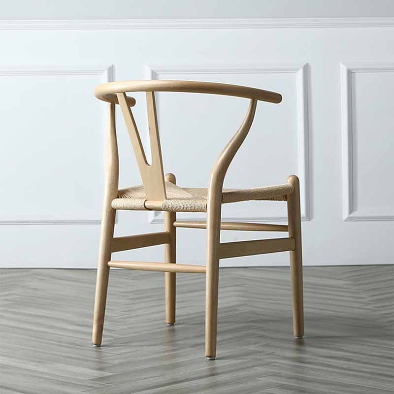 Contemporary Restaurant Wishbone Arm Chair Natural Solid Wood Dining Chair Clearhalo ' kitchen&dining_furn' 'Dining Chairs' 'Dining Tables & Seating' 'dining_chair' 'furn' 'furn_dining_chair' 'Furniture' 'furniture_dining_chair' 'Kitchen & Dining Furniture' 'kitchen' 1200x1200_b225a13e-5f0a-4015-a459-5740ad49459b