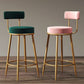 Glam Metall-Barhocker, Stoff-Thekenhocker mit 4 Beinen in mattem Finish für Zuhause