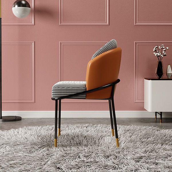 Sedia da pranzo glam in metallo a braccioless sedie imbottite per uso del ristorante