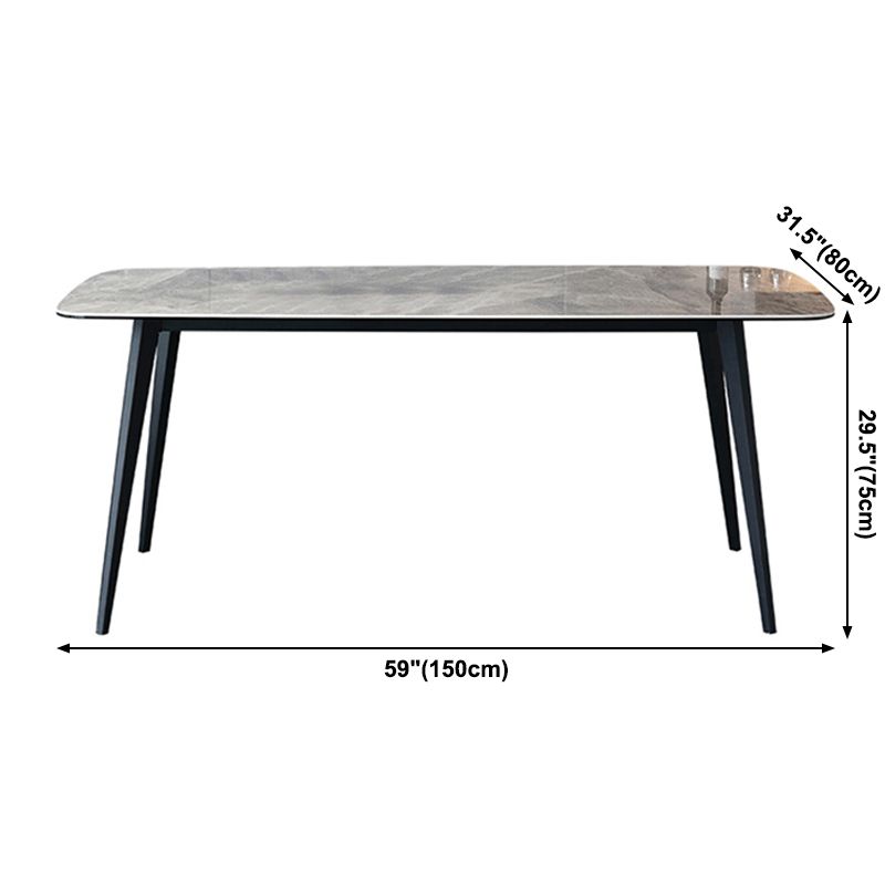 Industrial Style Sintered Stone Dining Table 4 Legs Carbon Steel Base Rectangle Table Clearhalo ' dining_table' 'Dining Tables & Seating' 'Dining Tables' 'furn' 'furn_dining_table' 'Furniture' 'furniture_dining_table' 'Kitchen & Dining Furniture' 'kitchen&dining_furn' 'kitchen' 'kitchen_dining_table' 1200x1200_b22bd63b-7284-44c8-84a5-6a91fc3cb3b6