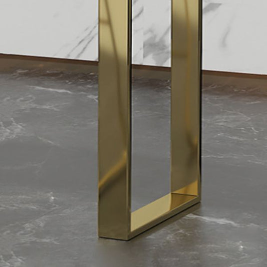 Tavolo da bar in pietra glam rettangolo tavolo da pranzo con doppio piedistallo per balcone