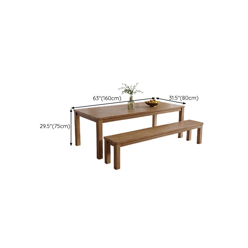 Simplicity Dinette Table Solid Wood Rectangle Dinner Table in Brown Clearhalo 'Dining Tables & Seating' 'Dining Tables' 'dining_table' 'furn' 'furn_dining_table' 'Furniture' 'Kitchen & Dining Furniture' 1200x1200_b22e045d-269e-44e5-a17e-da36a05fb752