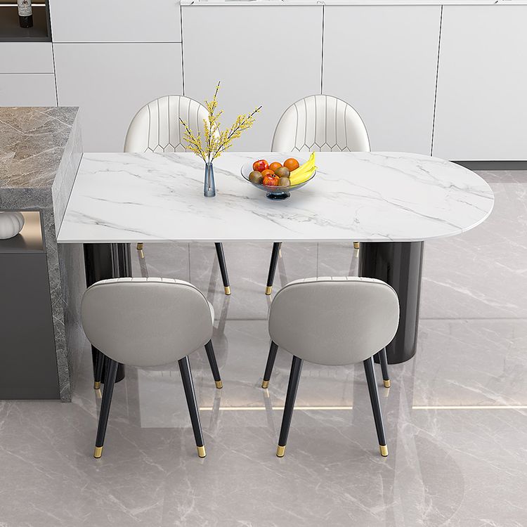 Metal Modern Free Form Dining Table Sintered Stone Table for Dining Room and Kitchen Clearhalo ' dining_table' 'Dining Tables & Seating' 'Dining Tables' 'furn' 'furn_dining_table' 'Furniture' 'furniture_dining_table' 'Kitchen & Dining Furniture' 'kitchen&dining_furn' 'kitchen' 'kitchen_dining_table' 1200x1200_b22ea3b5-825f-4e11-8344-0c0bb7330993