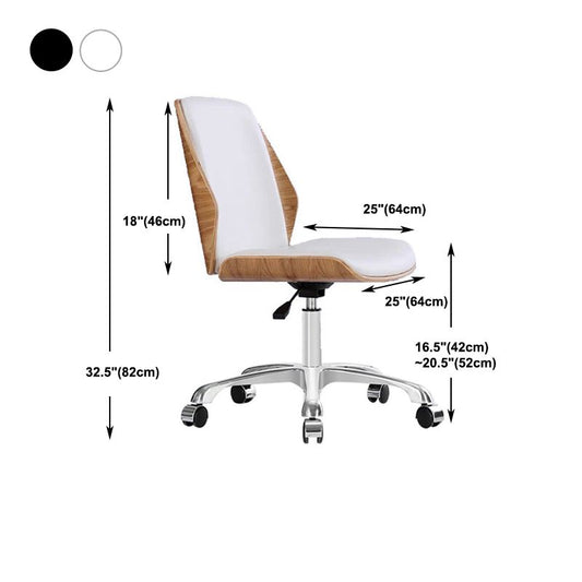 Silla de oficina de espacio de trabajo contemporánea silla de tareas tapizada sin brazo