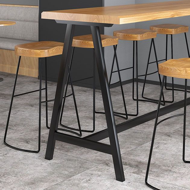 Industrial Style Bar Table Set 1/2/9 Pieces Rectangle Solid Wood Counter Set Clearhalo 'Bar Furniture' 'furn' 'furn_home_bar_bar_sets' 'Furniture' 'Home Bars & Bar Sets' 'home_bar_bar_sets' 'Kitchen & Dining Furniture' 1200x1200_b2314744-506d-4455-9578-8c013e96f3ce