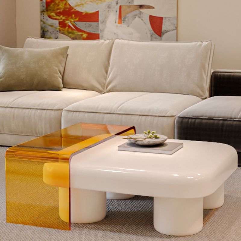 Tavolino contemporaneo a 2 nidificazione set quadrato a 4 gambe tavolo da cocktail