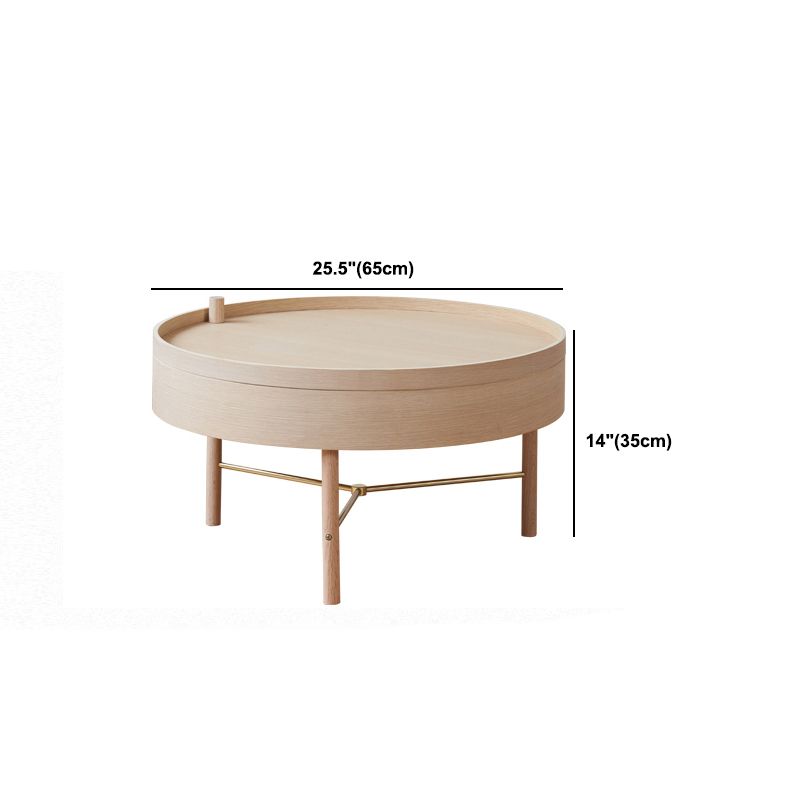 Scandinavian Round 1 Single Coffee Table Solid Wood Cocktail Table Clearhalo 'Coffee & Accent Tables' 'Coffee Tables' 'coffee_tables' 'furn' 'furn_coffee_tables' 'Furniture' 'Living Room Furniture' 1200x1200_b232530c-412c-4d54-889e-2532702f6c8e