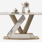Juego de comedor con tapa de piedra sinterizada nórdica, juego de mesa de comedor Rectangular de 1/4/5/7/9 piezas