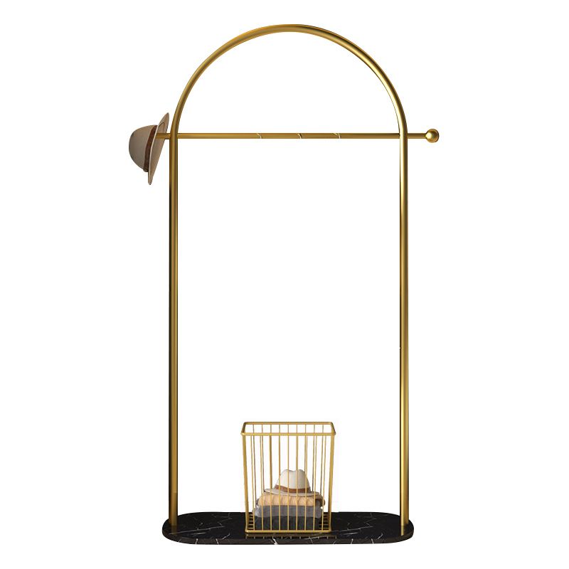 Luxurious Metallic Coat Hanger Pure Color Free Standing Marble Base Coat Rack Clearhalo 'Entry & Mudroom Furniture' 'furn' 'furn_hall_tree_coat_racks' 'Furniture' 'Hall Trees & Coat Racks' 'hall_tree_coat_racks' 1200x1200_b2342cef-5206-4997-b0f6-feecaaaae58c