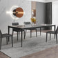 Rectangular Stone Dining Table Modern 4 Legs Furniture in Matte Finish for Home
