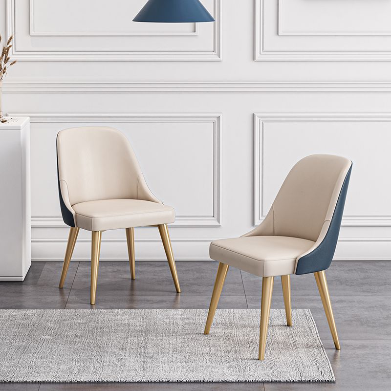 Nordic Design Faux Leather Dining Chairs Solid Back Armless Dining Chair Clearhalo ' kitchen&dining_furn' 'Dining Chairs' 'Dining Tables & Seating' 'dining_chair' 'furn' 'furn_dining_chair' 'Furniture' 'furniture_dining_chair' 'Kitchen & Dining Furniture' 'kitchen' 1200x1200_b236162d-3ac9-4d8c-b4ef-cadb77ae87f4