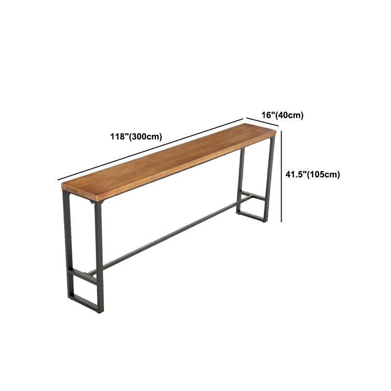 Industrial 1/5 Pieces Bar Table Set Rectangle Pine Wood Counter Table with High Stools Clearhalo 'Bar Furniture' 'furn' 'furn_home_bar_bar_sets' 'Furniture' 'Home Bars & Bar Sets' 'home_bar_bar_sets' 'Kitchen & Dining Furniture' 1200x1200_b23a7838-c1fc-41fe-bca9-8f3816726730