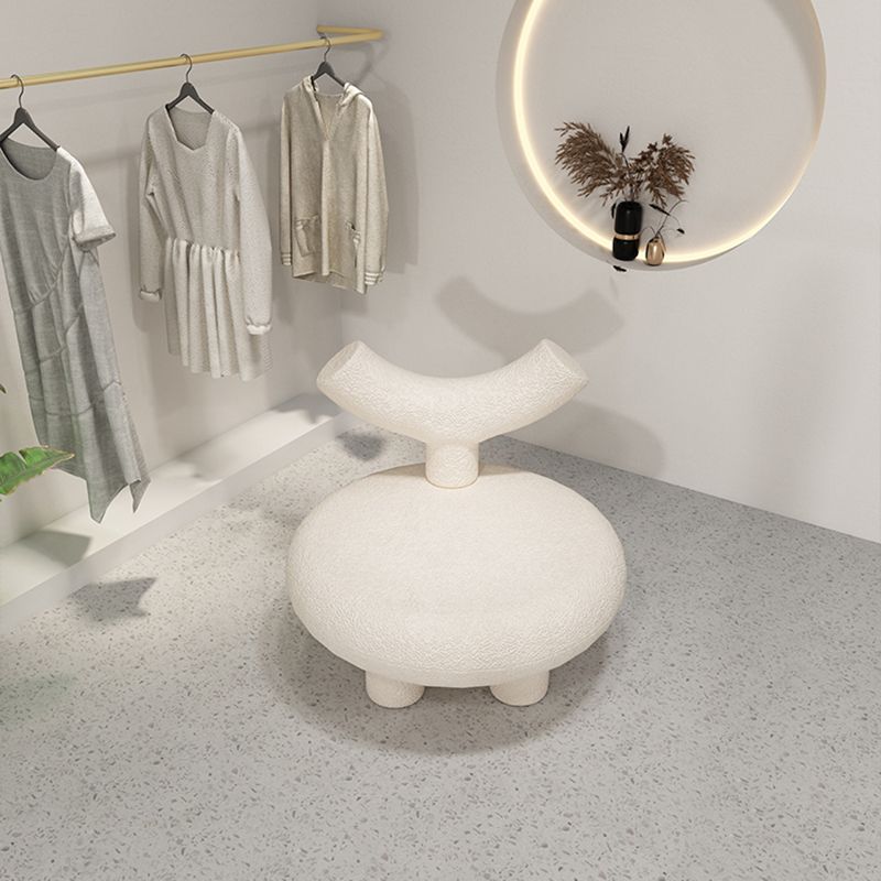 Scandinavian White Wool Parsons Chair with Fixed Back and 4 Legs Clearhalo 'Accent Chairs' 'accent_chairs' 'Chairs & Seating' 'furn' 'furn_accent_chairs' 'Furniture' 'Living Room Furniture' 1200x1200_b23a9713-5dad-4323-8e21-74f91d81b15b