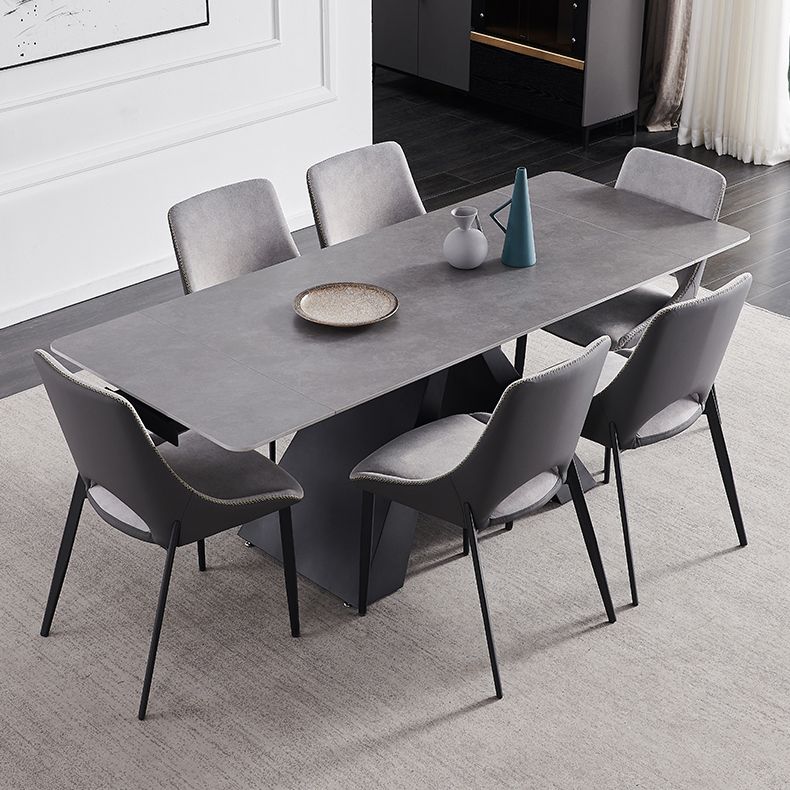 Modern Scalable Dinette Set 1/4/5/7 Pieces Grey Sintered Stone Top Dining Table Set Clearhalo 'Dining Room Sets' 'Dining Tables & Seating' 'dining_room_set' 'furn' 'furn_dining_room_set' 'Furniture' 'furniture_dining_room_set' 'Kitchen & Dining Furniture' 1200x1200_b23b0256-35d8-44ee-bd12-5d9d8c6ae197