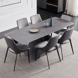 Modern Scalable Dinette Set 1/4/5/7 Pieces Grey Sintered Stone Top Dining Table Set Clearhalo 'Dining Room Sets' 'Dining Tables & Seating' 'dining_room_set' 'furn' 'furn_dining_room_set' 'Furniture' 'furniture_dining_room_set' 'Kitchen & Dining Furniture' 1200x1200_b23b0256-35d8-44ee-bd12-5d9d8c6ae197