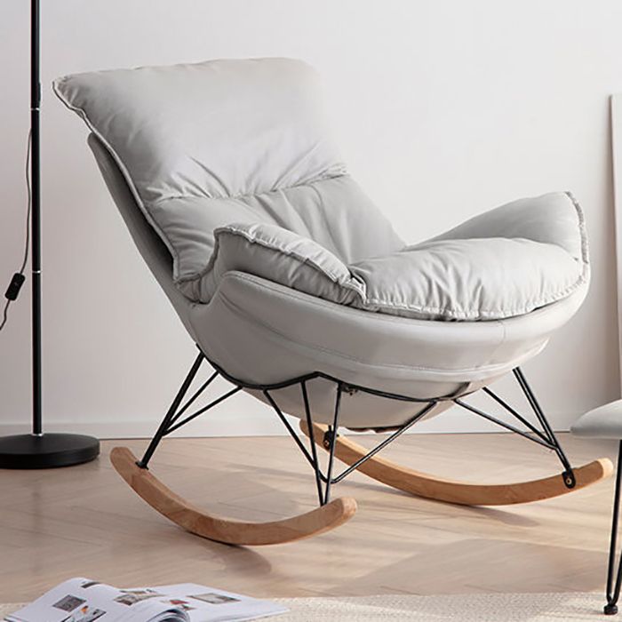 Modern Rocking Chair Solid Color Indoor Rocker Chair with Dark Legs Clearhalo 'Chairs & Seating' 'furn' 'furn_rocking_chairs' 'Furniture' 'Living Room Furniture' 'Rocking Chairs' 'rocking_chairs' 1200x1200_b23b739e-c895-40e6-8928-a7fb49b862e6