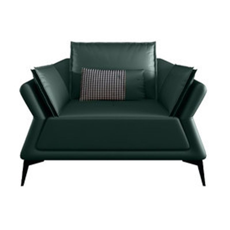 Interior Armrest Sponge Seat Leather/imitation Leather Filled Dark Green/orange Sofa Clearhalo 'furn' 'furn_sofas' 'Furniture' 'furniture_sofas' 'kitchen' 'kitchen_sofas' 'Living Room Furniture' 'Sofa' 'sofas' 1200x1200_b23c36e7-cc6d-4c26-b5fd-3a4b12ee224e