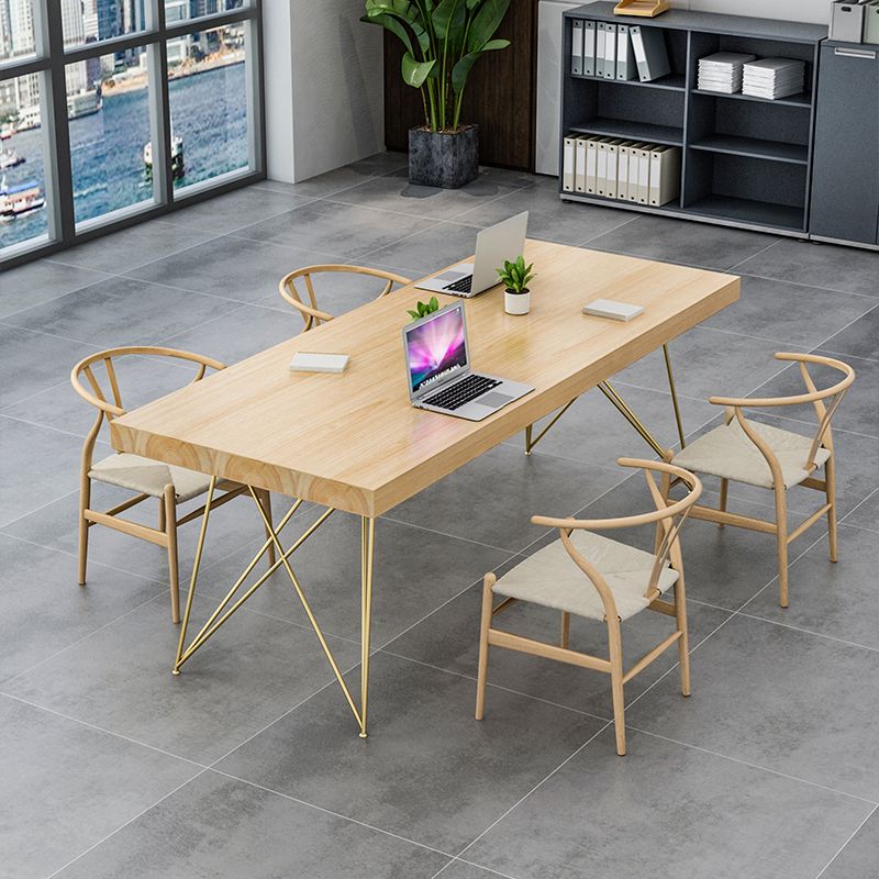 Tavolo da ufficio tavolo da scrittura di lusso in legno massiccio a forma di rettangolare