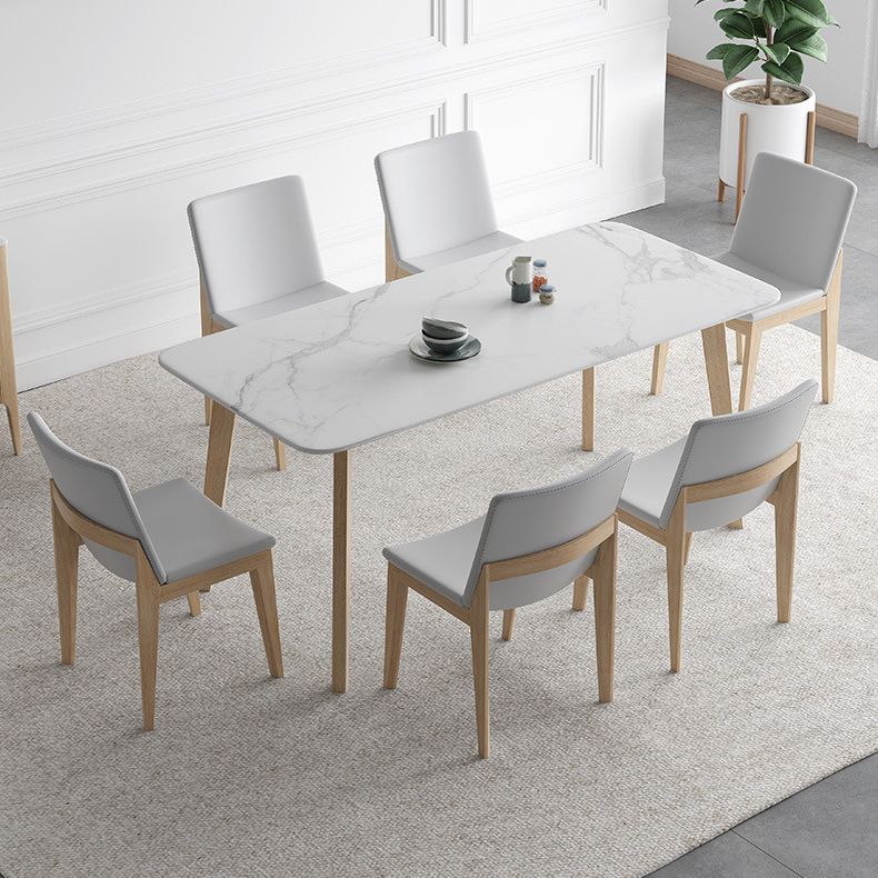 Modern Sintered Stone Top Dining Set Rectangle 1/2/5/6/7 Pieces Dining Table with Chairs Clearhalo 'Dining Room Sets' 'Dining Tables & Seating' 'dining_room_set' 'furn' 'furn_dining_room_set' 'Furniture' 'furniture_dining_room_set' 'Kitchen & Dining Furniture' 1200x1200_b23ce2b7-a0f6-437e-b03b-d457206fff8a