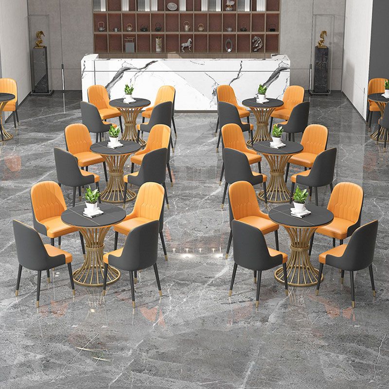Glam Style 1/3/4/5 Pieces Dining Set Round Sintered Stone Dining Table Set Clearhalo 'Dining Room Sets' 'Dining Tables & Seating' 'dining_room_set' 'furn' 'furn_dining_room_set' 'Furniture' 'furniture_dining_room_set' 'Kitchen & Dining Furniture' 'kitchen&dining_furn' 'kitchen' 1200x1200_b23dceff-25c0-4ae2-9c4c-e928bc66b7f1