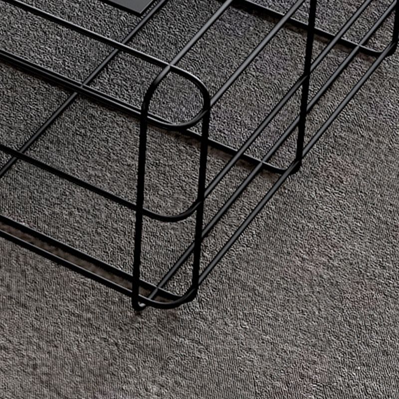 Mid-Century Modern Coffee Table Black Iron Frame Coffee Cocktail Table Clearhalo 'Coffee & Accent Tables' 'Coffee Tables' 'coffee_tables' 'furn' 'furn_coffee_tables' 'Furniture' 'Living Room Furniture' 1200x1200_b2405026-a975-433a-9925-fda0e1753fe2