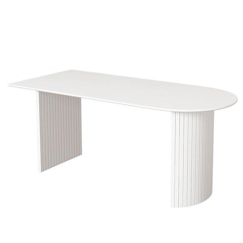 Contemporary White Stone Top Dinette Table White Base Dining Table for Living Room Clearhalo 'Dining Tables & Seating' 'Dining Tables' 'dining_table' 'furn' 'furn_dining_table' 'Furniture' 'furniture_dining_table' 'Kitchen & Dining Furniture' 1200x1200_b24124d8-8f98-483e-bd77-5201acf6829e