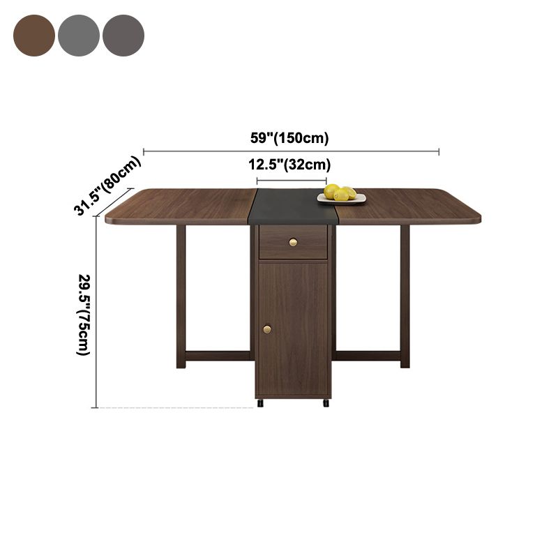 Mid-Century Modern Dining Room Table Drop-Leaf Table with Ash Solid Wood Base,59"L x 29.1"H Clearhalo ' dining_table' 'Dining Tables & Seating' 'Dining Tables' 'furn' 'furn_dining_table' 'Furniture' 'furniture_dining_table' 'Kitchen & Dining Furniture' 'kitchen&dining_furn' 'kitchen' 'kitchen_dining_table' 1200x1200_b24192b3-cd53-44ab-878e-ca156bc5dd0d