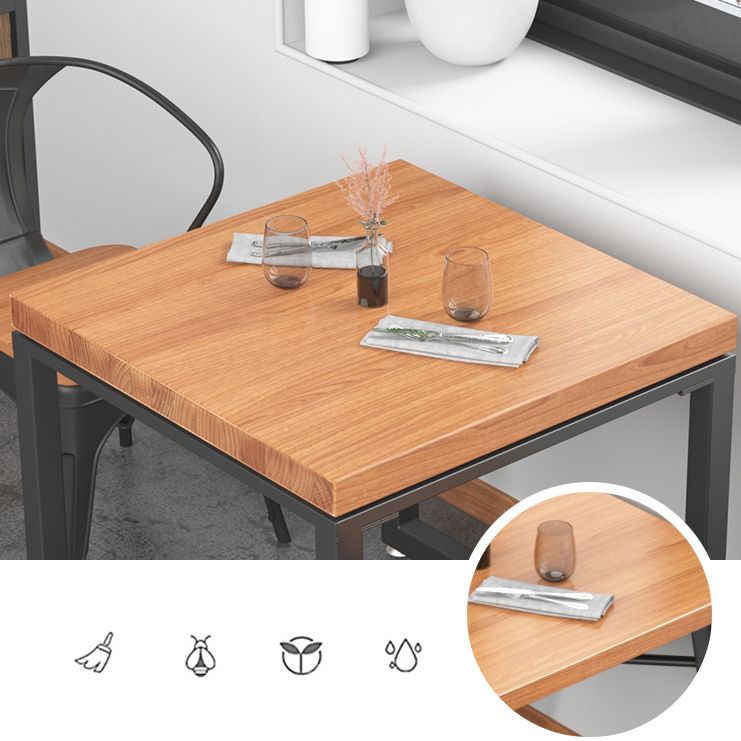 Industrial Style Solid Wood Dining Table Square Table with Trestle Base for Dinning Room Clearhalo ' dining_table' 'Dining Tables & Seating' 'Dining Tables' 'furn' 'furn_dining_table' 'Furniture' 'furniture_dining_table' 'Kitchen & Dining Furniture' 'kitchen&dining_furn' 'kitchen' 'kitchen_dining_table' 1200x1200_b24228d5-f379-4202-ad48-ece5302a0a03