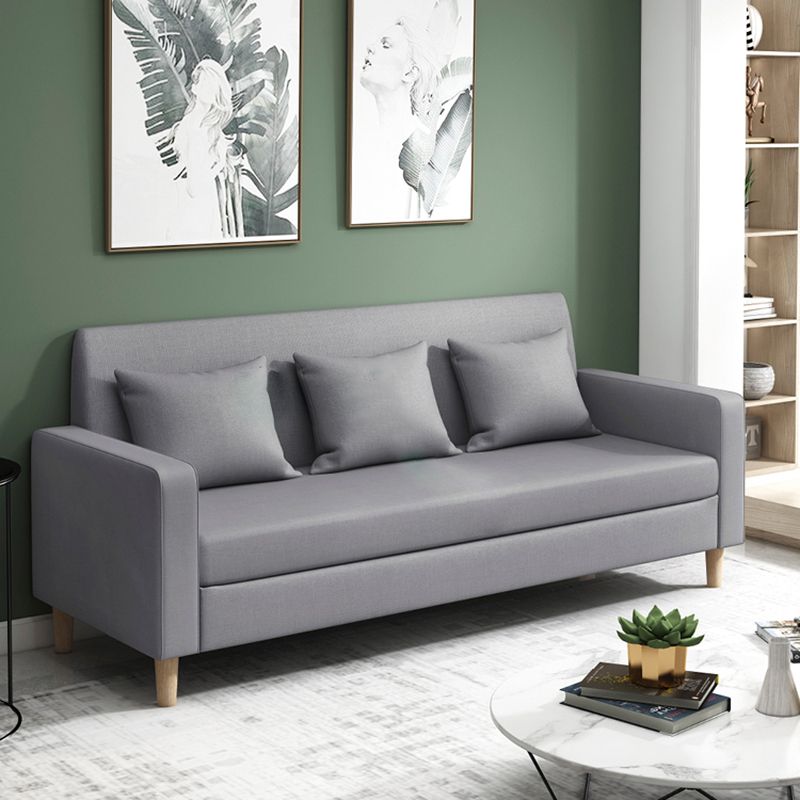 28.35" H Linen Square Arm Modern Sofa with Tight Back Slipcovered Sofa Clearhalo 'furn' 'furn_sofas' 'Furniture' 'furniture_sofas' 'kitchen' 'kitchen_sofas' 'Living Room Furniture' 'Sofa' 'sofas' 1200x1200_b242bc07-0f91-43bd-a87e-9ed25a7948e7