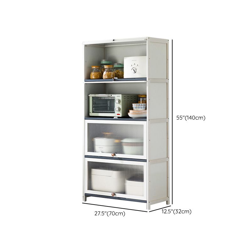 Server buffet di bambù bianco con porte di vetro moderno server da pranzo moderno