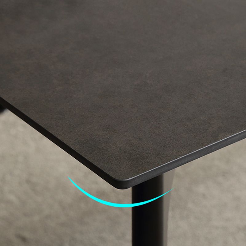 Modern Rectangle Dinette Set 1/4/5/7 Pieces Black Stone Top Indoor Dining Set Clearhalo 'Dining Room Sets' 'Dining Tables & Seating' 'dining_room_set' 'furn' 'furn_dining_room_set' 'Furniture' 'Kitchen & Dining Furniture' 1200x1200_b244031a-298b-45bb-bd55-7b7f5554ea32