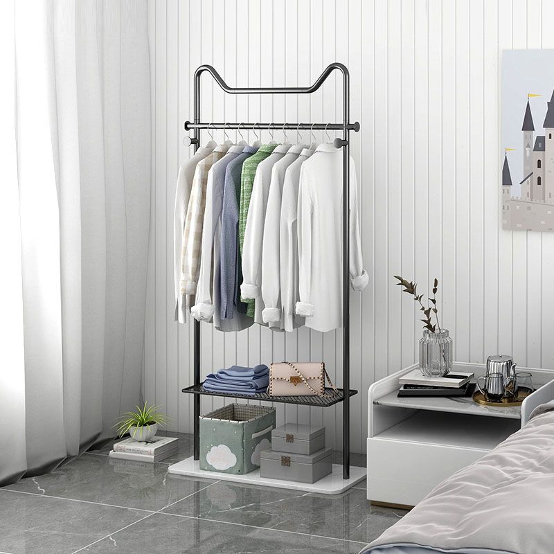 Moderner Stil Metallic -Gack Rack Feste Farben Haken Design freistehender Kleiderstange