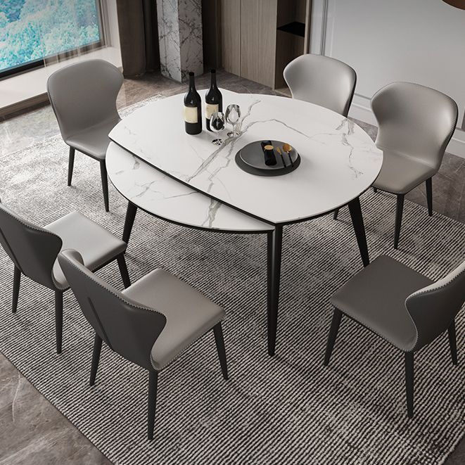 Simplicity Round Dining Table White Sintered Stone Table with 4 Ash Solid Wood Legs Clearhalo ' dining_table' 'Dining Tables & Seating' 'Dining Tables' 'furn' 'furn_dining_table' 'Furniture' 'furniture_dining_table' 'Kitchen & Dining Furniture' 'kitchen&dining_furn' 'kitchen' 'kitchen_dining_table' 1200x1200_b2462476-1240-4216-bb41-335f416eb53c
