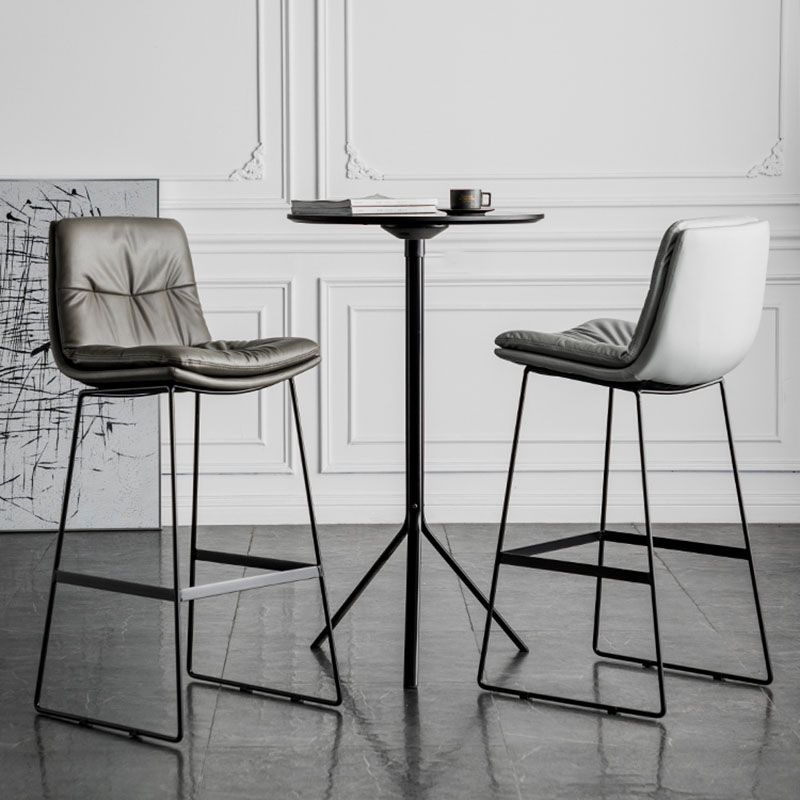 Scandinavian Coffee Shop Footrest Stool Matte Finish Upholstered Barstool Clearhalo 'Bar Furniture' 'Bar Stools' 'bar_stools' 'Furniture' 'furniture_bar_stools' 'Kitchen & Dining Furniture' 1200x1200_b2462819-dc2f-4fde-99e3-f8d59c1c9ad9