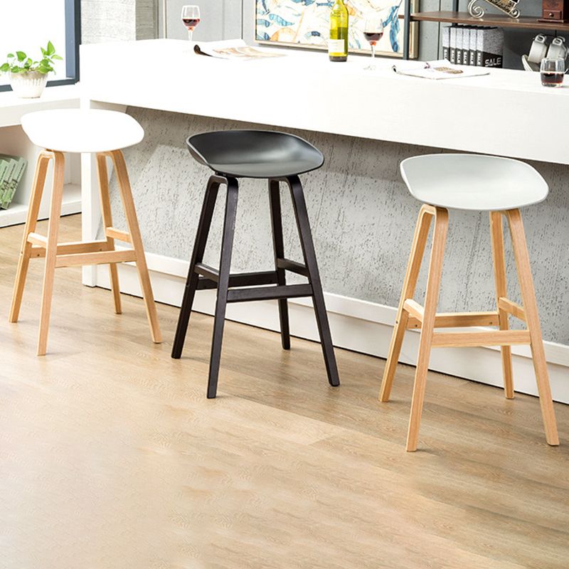 Wood Plastic Counter Stools Backless Scandinavian Bar Stools with Bucket Seat Clearhalo 'Bar Furniture' 'Bar Stools' 'bar_stools' 'furn' 'furn_bar_stools' 'furniture_bar_stools' 'Kitchen & Dining Furniture' 'kitchen&dining_furn' 'kitchen' 'kitchen_furn' Furniture' 1200x1200_b246b9e2-dba2-4b25-b62e-36e88bba719c
