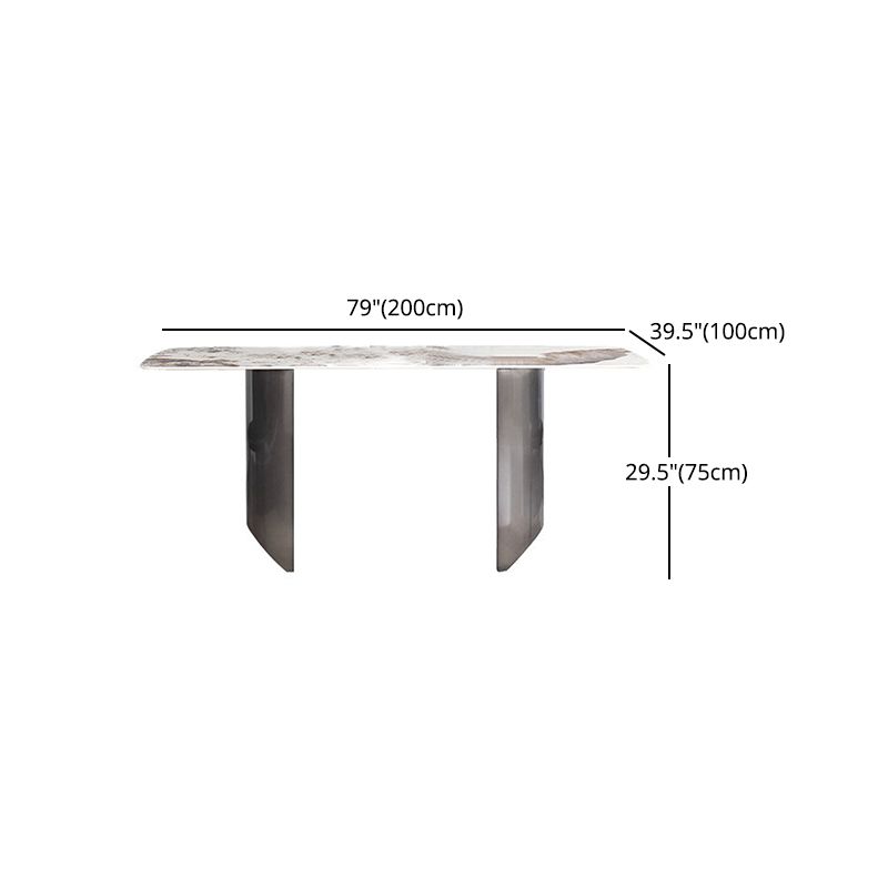Modern Sintered Stone Top Dining Set Rectangle 1/2/5/7 Pieces Dining Area Table Set Clearhalo 'Dining Room Sets' 'Dining Tables & Seating' 'dining_room_set' 'furn' 'furn_dining_room_set' 'Furniture' 'furniture_dining_room_set' 'Kitchen & Dining Furniture' 1200x1200_b246d560-e42d-4296-97f4-d31a5066cc3f