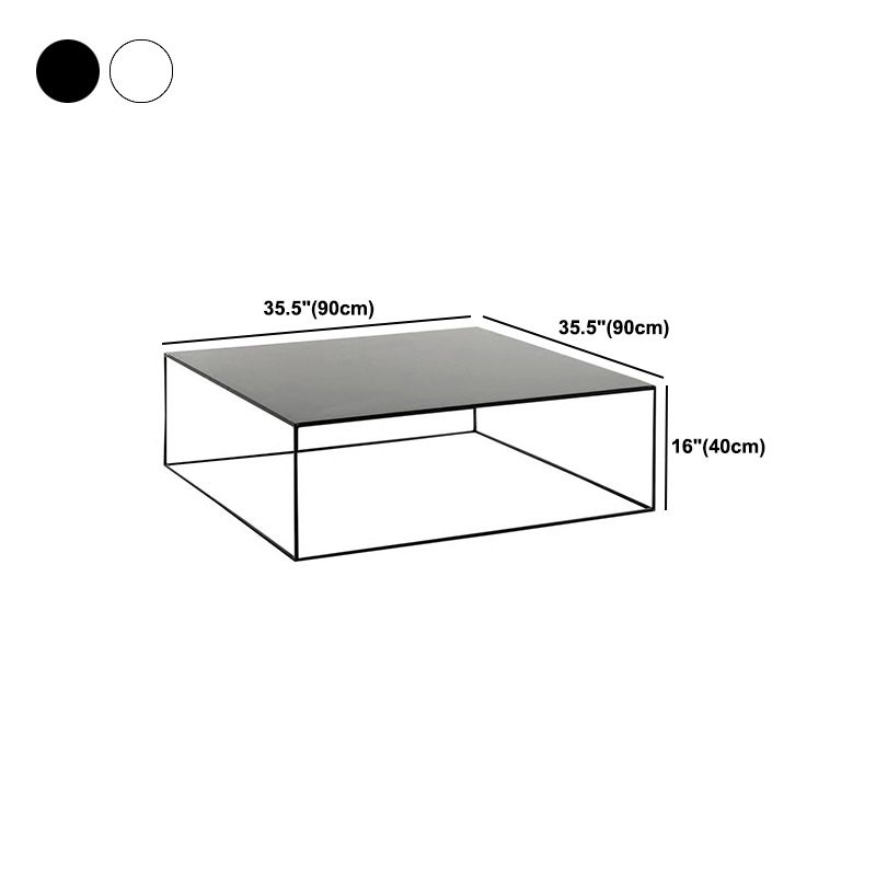 Mid-Century Modern Iron Square Coffee Table with Frame Base Cocktail Table Clearhalo 'Coffee & Accent Tables' 'Coffee Tables' 'coffee_tables' 'furn' 'furn_coffee_tables' 'Furniture' 'Living Room Furniture' 1200x1200_b2471f34-b9de-451c-9a4e-1c1210abd213