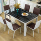 Modern Glass Desktop Rectangle Dining Table 4 Legs for Dining Room
