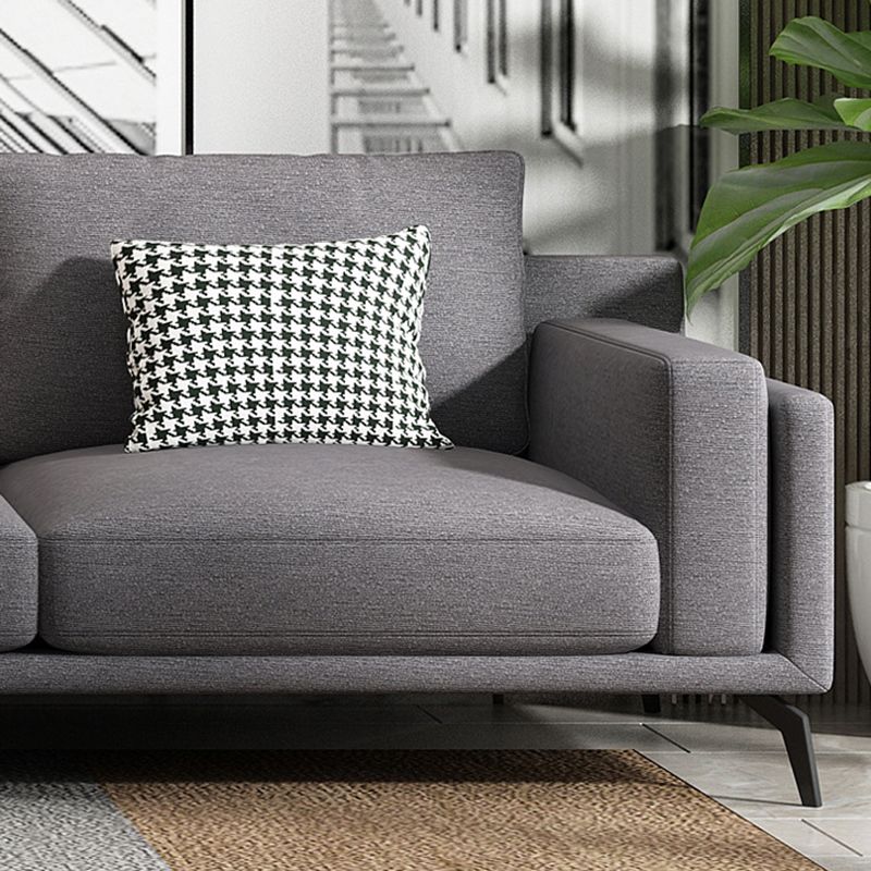 L-shape 4-seater Fabric Sectional Slipcovered Square Arm Sectional Clearhalo 'furn' 'furn_sectionals' 'Furniture' 'Living Room Furniture' 'Sectionals' 1200x1200_b24a8e28-880c-4a17-81c9-dfb1c79bbdb9